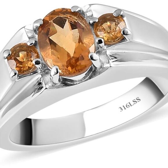 Serra Gaucha Men’s Citrine Ring in Stainless Steel Size 12, 1.5 ctw - Picture 3 of 6